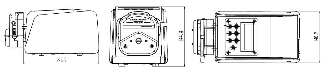 BT103S調(diào)速型蠕動(dòng)泵尺寸圖